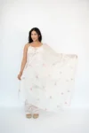 PRINTED BACKLESS 3 PIECE SUIT - WHITE
